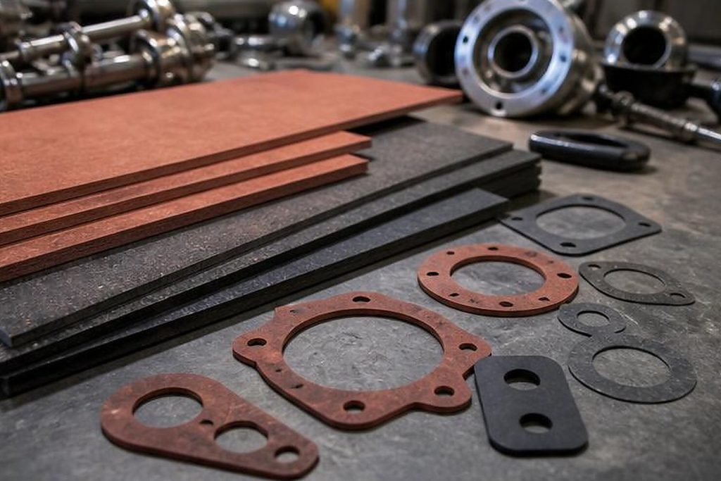 Photo-style industrial gasket image for Vulcanised Fibre Gaskets in Critical Systems in Automotive Engineering