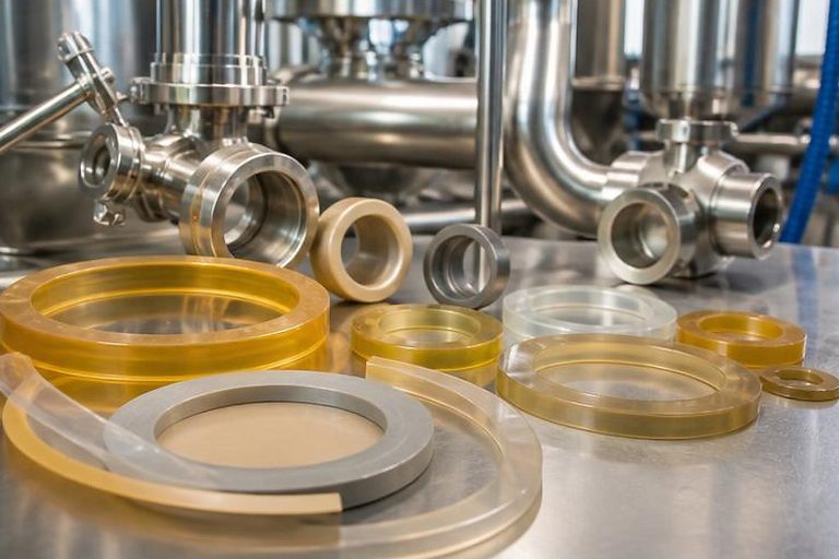 Photo-style industrial gasket image for Custom Polyurethane Gaskets Tailored Solutions for Chemical Resistance