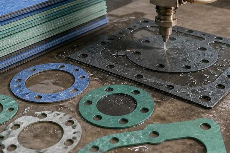 Photo-style industrial gasket image for Custom Gasket Cutting Waterjet Die Cut & CNC