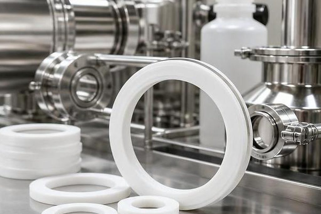 Photo-style industrial gasket image for Heat Exchanger Gaskets - Graphite PTFE and Rubber
