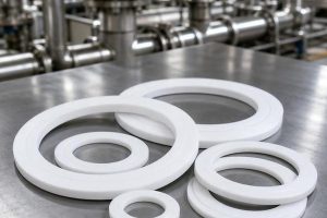 Photo-style industrial gasket image for PTFE Gaskets for Oil and Petrochemical Refineries