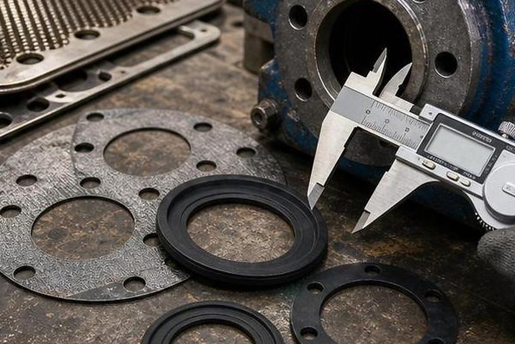 Photo-style industrial gasket image for Graphite Gaskets for Offshore and Marine Asset Protection