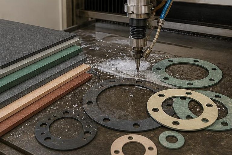 Photo-style industrial gasket image for Non-Asbestos Fibre Gaskets for Mechanical Service