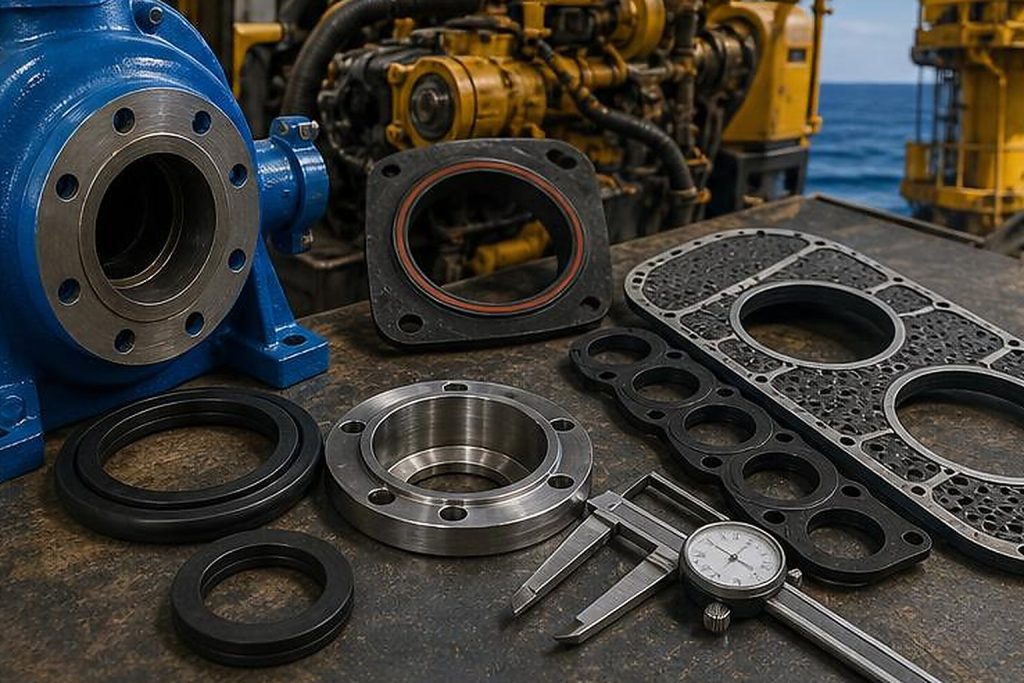 Photo-style industrial gasket image for Rubber Gaskets for Heavy-Duty Engine Rebuilds